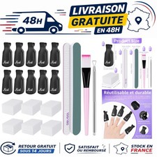 Kit Retrait Vernis Semi Permanent BUTBU 10 Pinces Grattoir Cotons