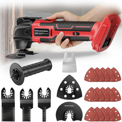 Cordless Oscillating Tool for Milwaukee 18V Battery 6 Speed Brushless 22Pcs Kit