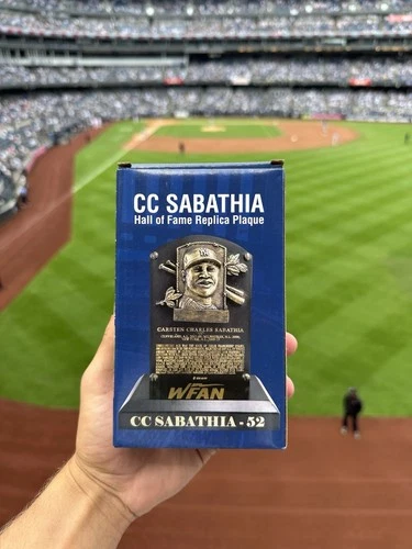 2025 NY Yankees CC Sabathia Replica Hall Of Fame HOF Plaque SGA 9/7 *IN HAND*
