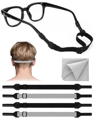 BILIONE 4 Pcs Glasses Strap for Men, Kids, Eyeglasses Headband for Sports | N...