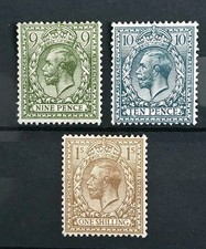 GB KING GEORGE V 1924-26 3X STAMPS 9D,10D,1S VALUES M/MINT 