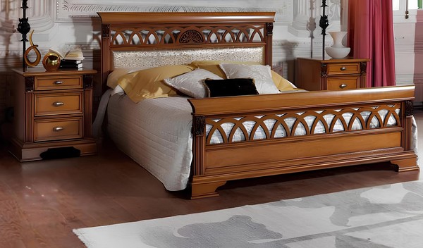 Bett Doppel Hotel Antik Betten 2X Nachttisch Schlafzimmer 3Tlg Barock Rokoko-image