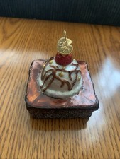 Old World Christmas Ornament Piece Of Cake With Ice Cream