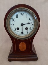 ANTIQUE INLAID MAHOGANY BALLOON CLOCK PROJECT SPARES/REPAIR