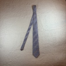Michael Kors 100 Silk Men  s Blue Striped Necktie Made In USA