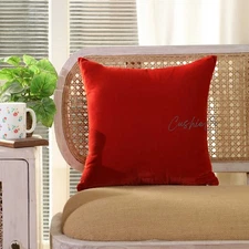 Luxury Red Velvet Cushion for Sofa & Living Room Décor Throw Pillow Cover Custom