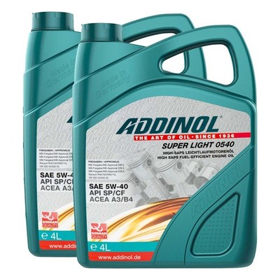 Motoröl Motor Öl ADDINOL 5W-40 Super Light 0540 2X 4 Liter für KIA Mercedes Opel