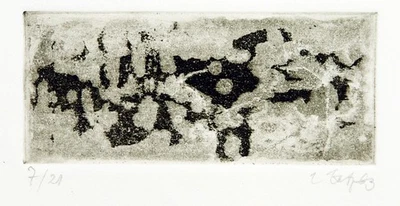 Informel, 1963. Radierung Eugen BATZ (1905-1986 D) handsigniert, numm. 7/21 - Bild 1 von 2