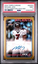 2024 Topps Chrome - Autographs Michael Vick #BA-MVI Gold Refractor /50 (AU) PSA9
