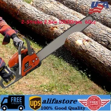 60cc Gas Powered Chainsaw with 22'' Guide Bar Saw Chain 2-Stroke Engine Cut Wood
