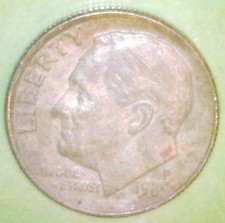 MINT ERROR! 1985 P ROOSEVELT DIME STRUCK THROUGH CLOTH ON BOTH SIDES OF THE COIN