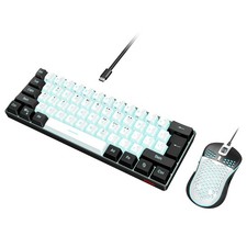 60 Gaming Keyboard and Mouse Combo, Ultra-Compact 61-Key RGB Backlit Mini Ke...