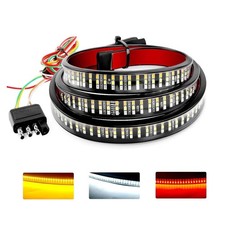 60'' Truck Tailgate Light Bar, Triple Row Light Strip with Red Running Brake Sig