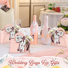 18 Pcs PU Leather Purse Gift Bags with Handles Ribbon Purse Party Favor Bags ...