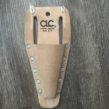 Lightweight Beige Leather Tool Pouch with Belt Loop - Perfect for Professionals