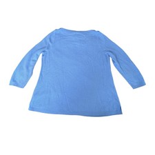 Talbots Women's Plus 3X Textured Knit Sweater Light Blue Boatneck Cotton
