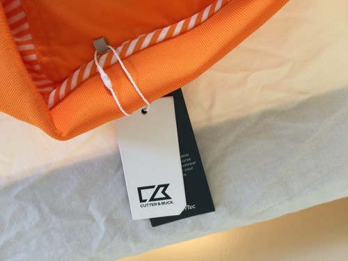 NWT Men Shirt Short Sleeve S/S Orange White Cutter & Buck CB DryTec XL Polo - Picture 13 of 15