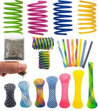 49PCS Cat Spring Toy Kitten Catnip Bag Mesh Tubes Spring Cat Toy Bulk Indoor