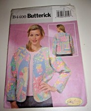 BUTTERICK 4400,  QUILTED JACKET WITH APPLIQUE...