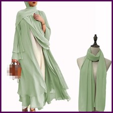 Ramadan Hijab Dress for Women Islam Femme Modest Dresses Eid Muslim Suit Open