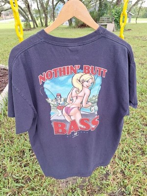 Vintage 2005 Big Dogs Girl Bikini Beach Graphic Nothin But Fishing T-shirt L