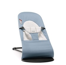 Baby Bouncer Seat 2-in-1 Adjustable 4 Positions Blue Gray BabyBj rn Portable