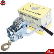 New Hand Winch Heavy Duty Steel Cable Crank Gear Winch Atv Boat Trailer 600 Lbs