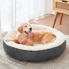 BedStill 36 inches Calming Donut Dog Bed for Large Dogs,Dark Grey