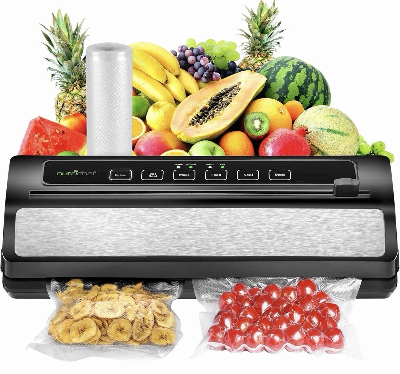 NutriChef Vacuum Sealer Automatic Vacuum Air Sealing System For Food Preserver