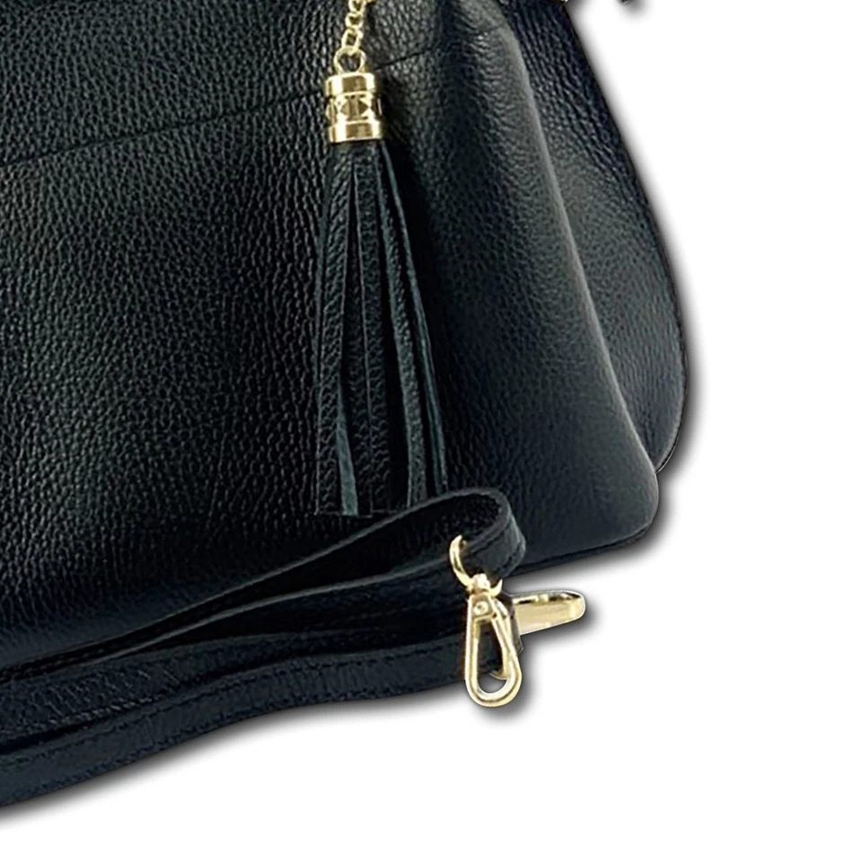Florence Umhängetasche Damen Handtasche Echtleder schwarz OTF157S - Bild 3 von 4