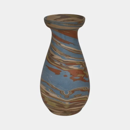 Niloak Mission Swirl 1925-30s Vintage Art Pottery Brown Baluster Shaped 8" Vase