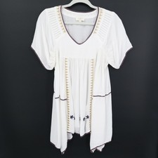 Umgee Embroidered Tunic Top Women S White Boho Ethnic Tribal Prairie Cottagecore