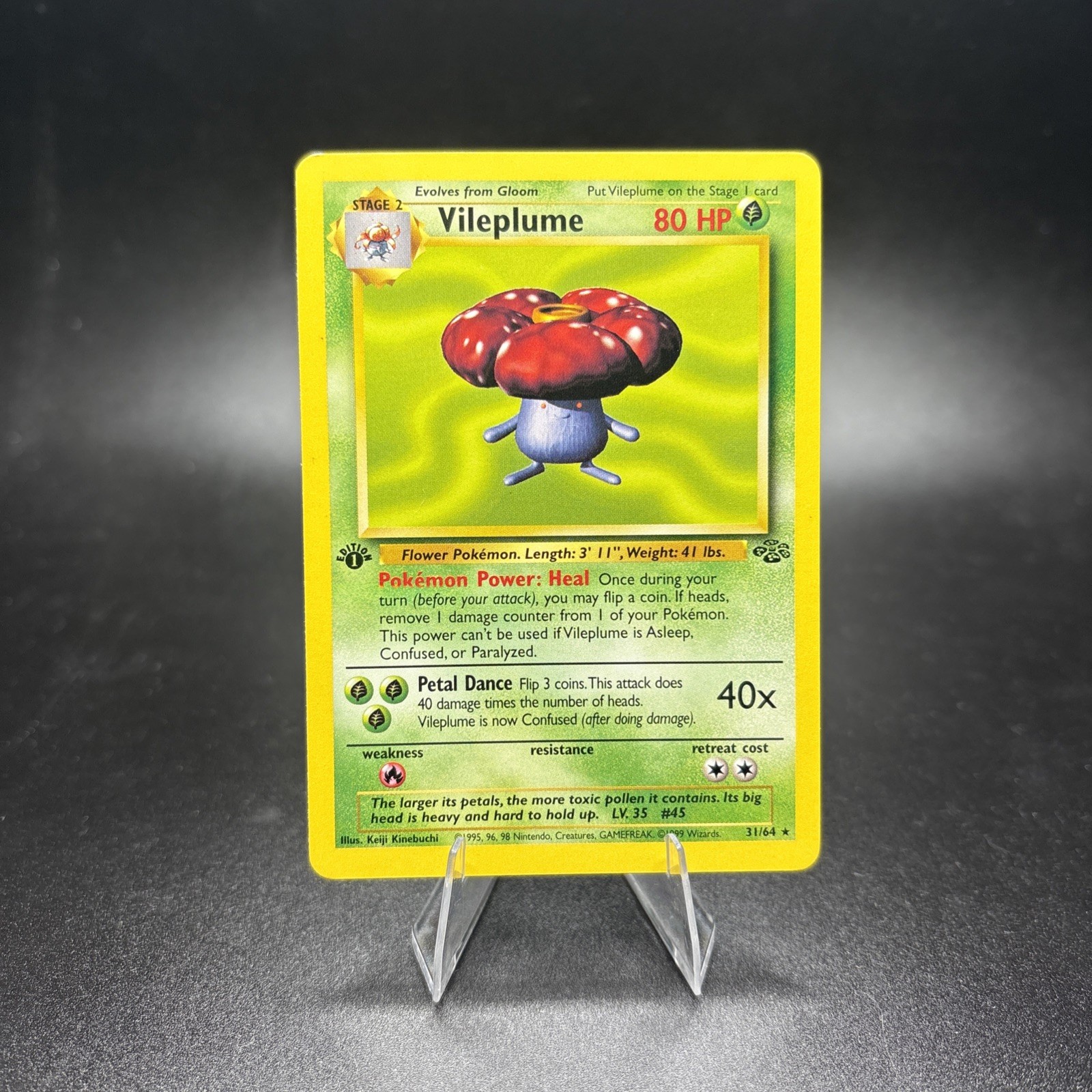 Vileplume 31/64 Rare - 1st edition Jungle Pokemon Card - NM -g