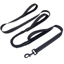 3 Handle Dog Leash 7 FT Triple Handle Shock Absorbing Bungee Lead Heavy Duty ...