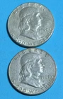 1962-P + 1962-D Franklin Halves - Lightly Circulated - Very Collectible