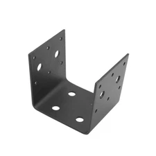 4-Pack Black U-Shaped 4x4 Post Base Bracket for Outdoor Deck Pergola Brackets