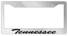 Chrome METAL License Plate Frame Tennessee Cursive Auto Accessory