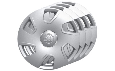 NEU ORIGINAL SKODA Radkappen Satz DAKARA 15'' silber RAPID  5JA071455