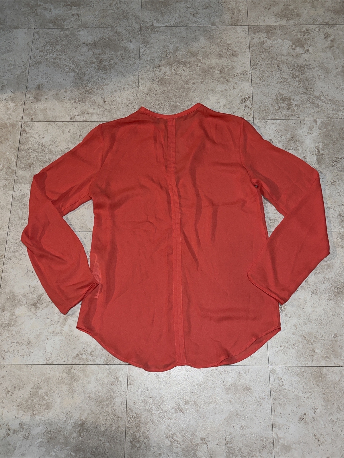 Zara Basic Pink Split V Neck Semi Sheer Chiffon W… - image 8