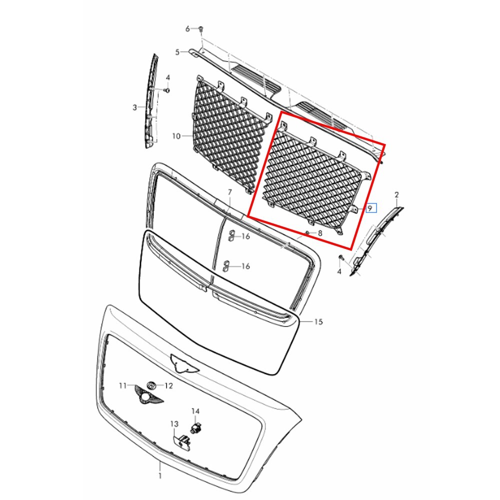 🎯 Bentley Bentayga 16-20 Left Radiator Grille Chrome OE 36A853683