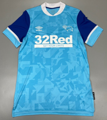 DERBY COUNTY 21/22 AUSWÄRTS FUSSBALLTRIKOT UMBRO GRÖSSE M MEDIUM