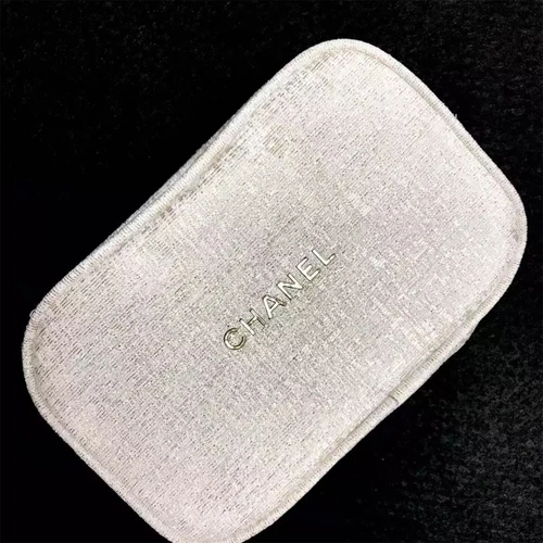 Beaute-Cosmetic.Makeup Bag Pouch Clutch Sparkling creamy GOLD w/ gift box NEW - Picture 4 of 16