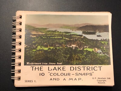 The Lake District 10 90mm x 70mm  Colour Snaps  & Map In Original Ring Binder