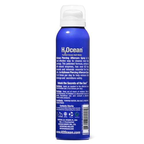 H2Ocean Sea Salt Piercing Aftercare Spray 4 Fl Oz Fast Healing Formula - Picture 7 of 7