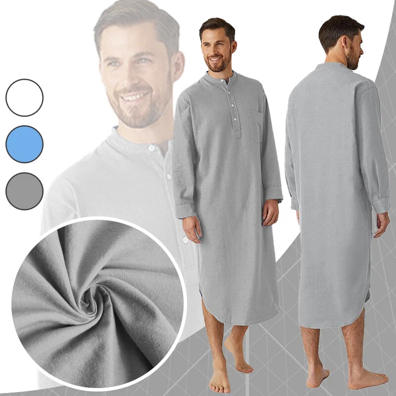 Ihram Muslim Men Full Length Jubba Thobe Islamic Short Sleeve Jubba Kaftan UK