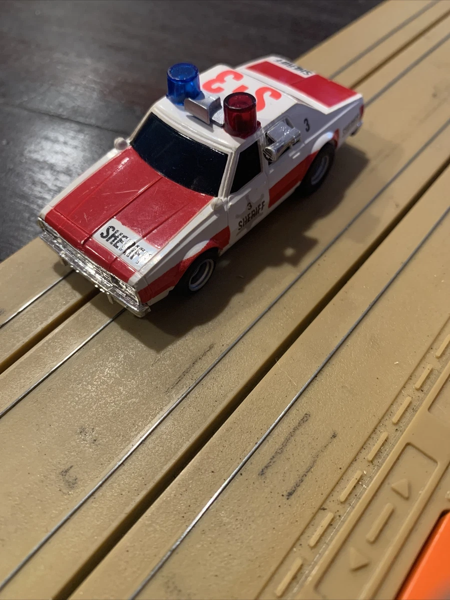 AURORA AFX CHEVY SHERIFF SLOT CAR w Overhead Lights MAGNA TRACTION 1988
