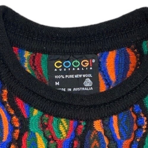 トップス COOGI 3D Knit Sweater XL Vintage 1990s Authentic COOGI 3D Mosaic Multi Color Textured