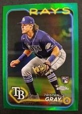 2024 Topps Chrome Tristan Gray Green Refractor 48/99 RC  MIAMI MARLINS GD