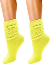 Yellow Slouch Socks Hooters Uniform Workout Soccer USA School run ski walk hike