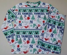 NEW YORK YANKEES MENS HOLIDAY SLEEP LOUNGE PAJAMA PANT T SHIRT SET NWT M L XL 2X